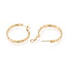 Oval Brass Hoop Earrings EJEW-T047-97G-4