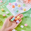 32Pcs 8 Colors UV Plating Opaque Acrylic Beads MACR-TA0002-63-6