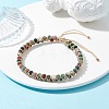 Natural Indian Agate Round Braided Bead Bracelets BJEW-JB09840-01-5