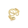 Brass Open Cuff Rings for Women RJEW-K289-01G-V-4