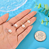 2 Pairs 2 Colors Brass Natural Pearl Dangle Earrings PEAR-TA0001-52-6