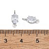 SHEGRACE Brass Pave Cubic Zirconia Oval Connector Charms XGRQ2O873-437A-P-3