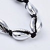 Electroplated Cowrie Shell Bead Bracelets BJEW-JB04275-02-2