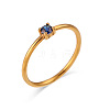 Flat Round 304 Stainless Steel Micro Pave Cubic Zirconia Finger Rings FS-WG2DA17-43-1