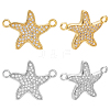 8Pcs 2 Colors Brass Micro Pave Clear Cubic Zirconia Links Connectors KK-CA0003-08-1