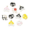 40Pcs 8 Styles Pet Paw Print Theme Alloy Enamel Pendants ENAM-CJ0007-13-8