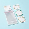 40Pcs 4 Styles Square Floral Paper Hair Clip Display Cards DIY-FS0004-22-4
