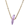 Dyed Natural Quartz Crystal Bullet Pendant Necklaces NJEW-JN04536-2