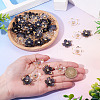 100Pcs 2 Colors Transparent Resin Sakura Flower Bead Caps RESI-TA0005-57-6