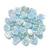UV Plating Rainbow Iridescent Acrylic Enamel Beads X-OACR-G012-12-4