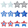 24Pcs 6 Styles Polyester Sparkle Sequin Clothing Patches PATC-WR0001-19-1