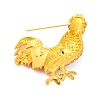 Zinc Alloy Crystal Rhinestone Enamel Brooch JEWB-U010-02G-02-2