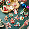 36Pcs 12 Styles Single Face Printed Wood Big Pendants WOOD-TA0002-93-6