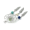 2Pcs 2 Styles Synthetic Turquoise Dyed Big Pendants PALLOY-JF02309-02A-4