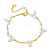 Natural Cultured Freshwater Pearl & Brass Charm Bracelets for Women BJEW-JB14108-3