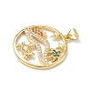 Brass Micro Pave Cubic Zirconia Pendants KK-P330-07B-G-2