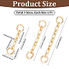 3Pcs 3 Styles Alloy Rectangle Link Bag Extender Chains PURS-BBC0001-06-2