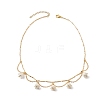 Shell Pearl & Acrylic Flower Bib Pendant Necklaces X1-NJEW-TA00169-4