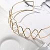 Iron Open Cuff Choker Necklaces for Women NJEW-M085-03G-4