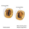 Stainless Steel Oval Stud Earrings PW6758-2-1