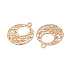 Long-Lasting Plated Brass Filigree Charms KK-K336-22KCG-2