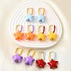 Star Brass Hoop Earrings EJEW-D314-01G-1