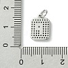 Rack Plating Brass Micro Pave Clear Cubic Zirconia Charms KK-G501-01P-P-3