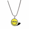 Stylish Stainless Steel Enamel Smiling Face Pendant Necklaces for Women's Daily Wear PY8930-2