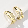 Brass Micro Pave Clear Cubic Zirconia Cuff Earrings EJEW-F359-09G-02-4