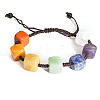 Adjustable Natural Mixed Stone Braided Bead Bracelet PW-WG79067-02-1