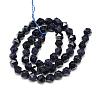 Synthetic Blue Goldstone Beads Strands G-S149-11-10mm-2