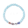 4Pcs 4 Colors Cat Eye & Handmade Evil Eye Lampwork Round Beaded Stretch Bracelets for Women BJEW-JB12289-3