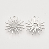 Brass Micro Pave Clear Cubic Zirconia Solar Eclipse Pendants ZIRC-T011-27P-NF-2