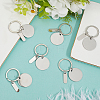 20Pcs 201 Stainless Steel Blank Pendant Keychain KEYC-SC0001-62D-3