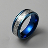 Textured 201 Stainless Steel Finger Ring RJEW-WH0017-05BL-1