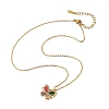 Brass Micro Pave Cubic Zirconia Butterfly Pendant Neckalces for Women NJEW-S448-09G-4