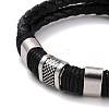 Retro Leather Braided Cord Bracelet for Men BJEW-A039-01B-2