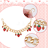 2Pcs Alloy Enamel Strawberry Charm Aluminum Bag Decorative Chains HJEW-BBC0001-27B-5
