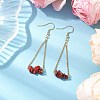 304 Stainless Steel with Natural Red Jasper Dangle Earrings EJEW-JE06010-11-2