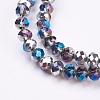 Half Plated Faceted Rondelle Electroplate Glass Beads Strands X-EGLA-D020-6x4mm-20-3