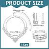 1 Bag Rhombus & Square Crystal Rhinestone Stud Earrings & Chain Necklaces & Bracelets SJEW-UN0001-26-3