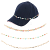1 Set 3 Styles Iron Hat Chain with Lobster Claw Clasp HJEW-CN0001-31B-1