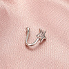 Brass Micro Pave Clear Cubic Zirconia Clip on Nose Rings WG884CD-02-2