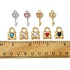 12Pcs 5 Styles Alloy Rhinestone Pendants FIND-FS0002-08-5