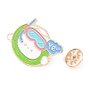 Diving Coconut Enamel Pins JEWB-L028-01G-2
