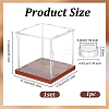 1 Set Square Acrylic Dust-Proof Display Boxes with Wooden Base AJEW-OC0013-56A-2