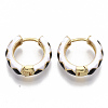 Brass Huggie Hoop Earrings EJEW-S209-05A-2