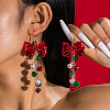 Christmas Theme Alloy Resin Dangle Earrings FS-WG67CC3-02-1