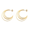 Multilayer C-Shaped 304 Stainless Steel Stud Earrings LS-EJEW-Z098-28G-4