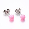 304 Stainless Steel Spray Painted Stud Earrings EJEW-H353-07-F-1